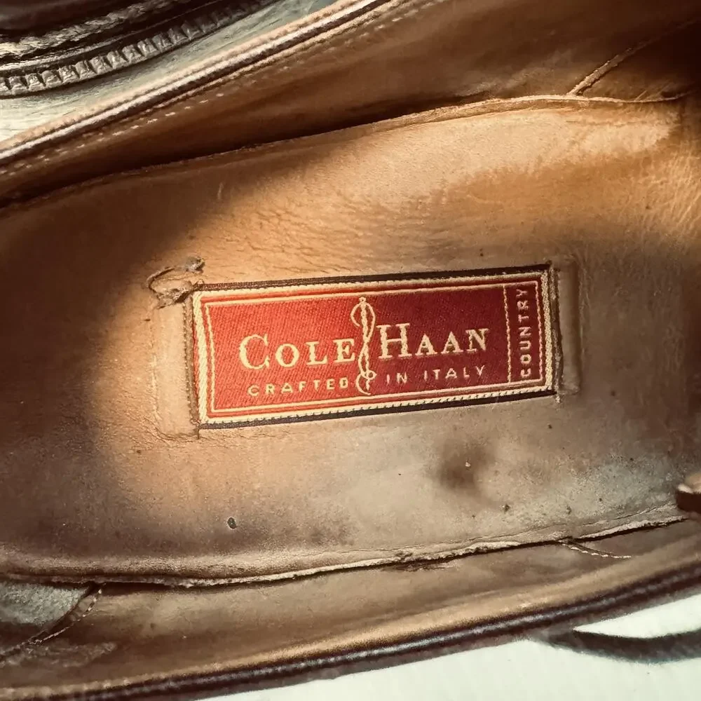 Cole Haan Shoes Mens 9.5 Brown Leather Loafer Oxford Country Split Toe Lace Up